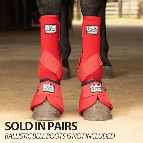 Equine Protective Horse Boots 1 Pair Red (Red / Medium)