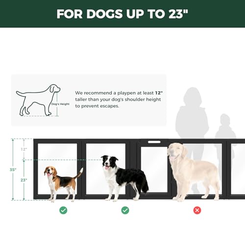 AuraSpace Clear Acrylic Indoor Dog Playpen (Black / 35"H)