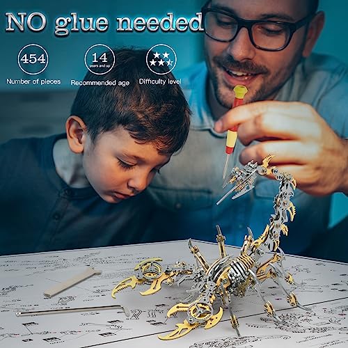 Scorpion 3D Metal Puzzles Kits for Adults Teens (Golden)