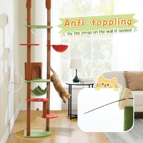 Floor to Ceiling Cat Tree (XXL(93''-101'') / Brown)