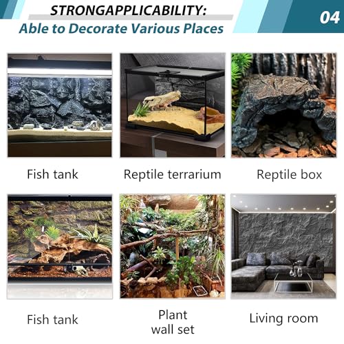 23.6x17.7in Rock Terrarium Background (Blue-23.6"* 11.8"（1pcs）)