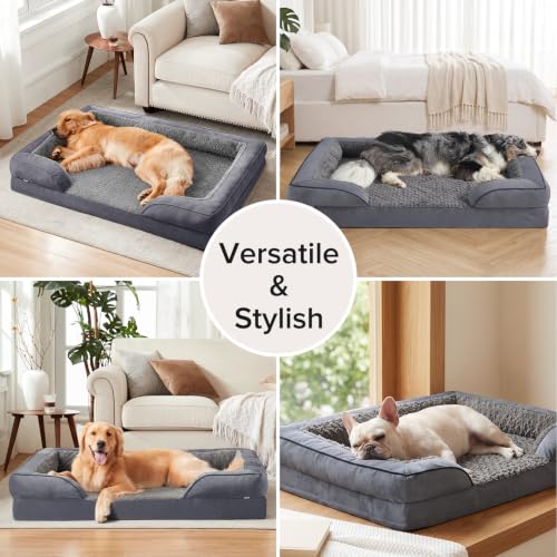 XXL Plus Orthopedic Dog Beds Large Sized (Dark Grey / XXL- PLUS (53"x 42"x 8"))