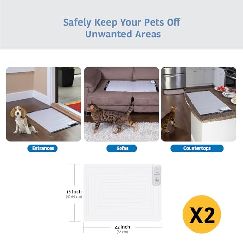 2 Pack Scat Mat for Cats (22" x 16" / White controler)