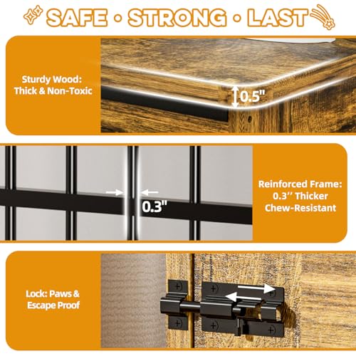 32" Dog Crate Furniture (Rustic Brown / 32.5"L x 22.0"W x 29.5"H)