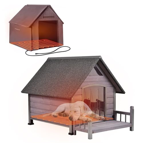 Heated Dog House Outdoor Insulated Weatherproof Dog Kennel with Heater (Heated Dog House)
