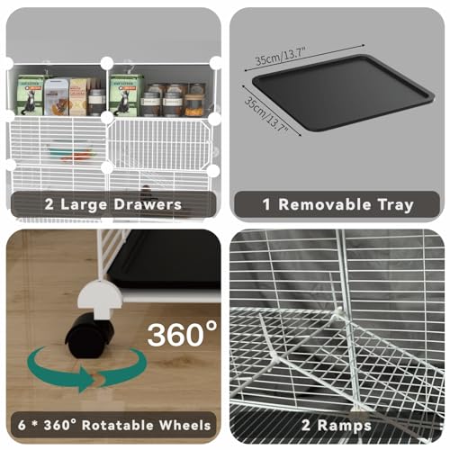 3 Tier Guinea Pig Cages Indoor (29.53"L x 19.69"W x 29.53"H)