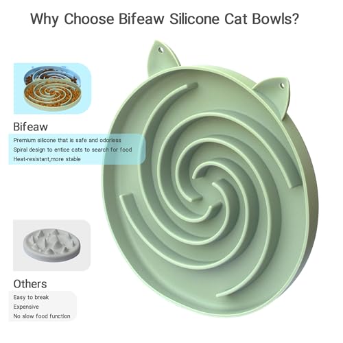 Slow Feeder Cat Bowl (Green and Blue)