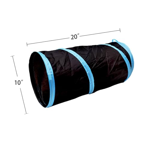 Cat Tunnel for Indoor Small Cats Kittens Rabbits (20 Inch (Pack of 3) / Black)