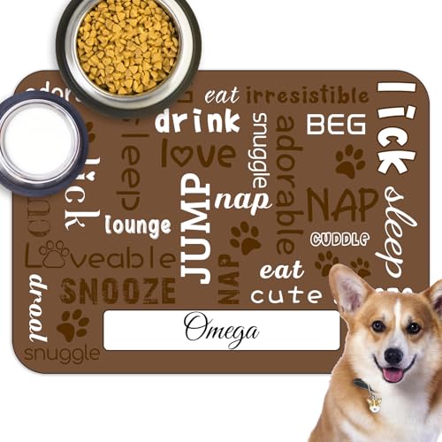 Personalized Dog Cat Feeding Mat Custom Pet Food Mat Waterproof Non