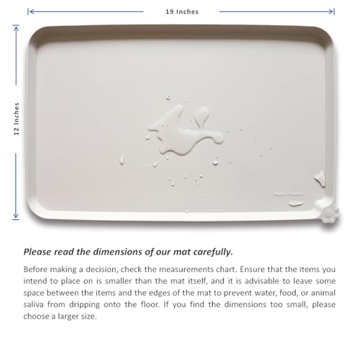 Silicone Pet Food Tray (19"L x 12"W / Cream Brown)