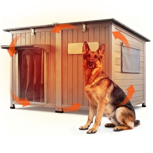 55" XL Insulated Outdoor Dog House for Large Dogs