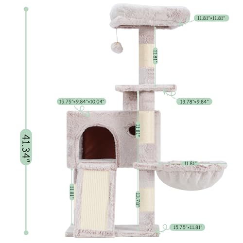 Cat Tree Tower 42'' with Condo (Muchroom / 42 inch)