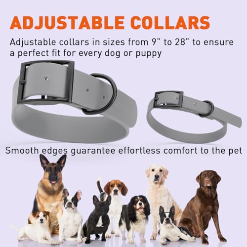 Biothane Waterproof Dog Collar Strong Coated Nylon Webbing with Black Hardware Odor
