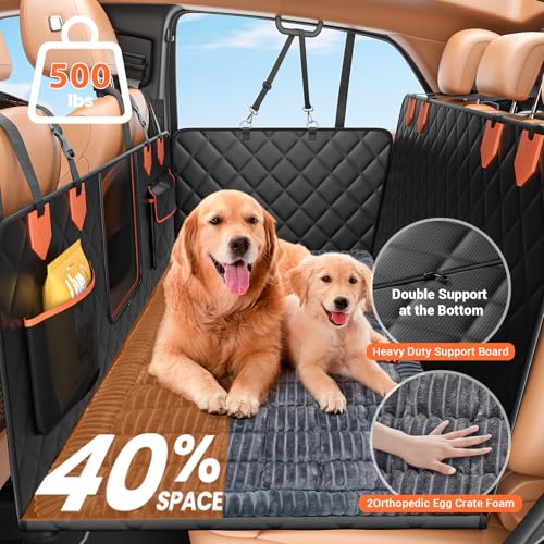 Hard Bottom Car Seat Cover for Dog swith Removable Soft Blankets (Grey / For Car/SUV/Small Truck)