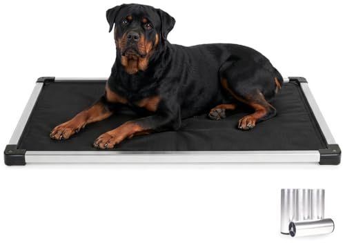 Chew Proof Armored Padded Dog Crate Bed (X-Large (47" L x 29" W x 1" H) / Obsidian Black Ripstop)