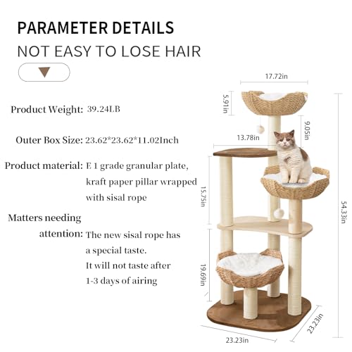 54 Inch Modern Cat Tree Tower