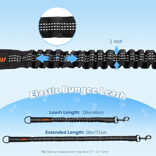 Bungee Dog Leash Extender (Black)
