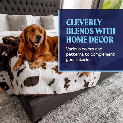PupProtector Waterproof Throw Blanket (Brown Cowhide / Original (60" L x 50" W))