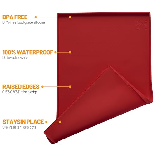 Dog Feeding Mat (Red / 32"l X 24"w)