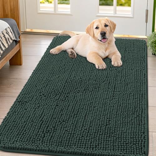 Dog Door Mat for Muddy Paws 47x32 (Green / 47"X32")