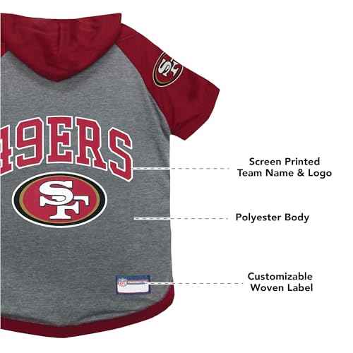 NFL SAN Francisco 49ERS Hoodie for Dogs & Cats (X-Small / San Francisco 49ers)