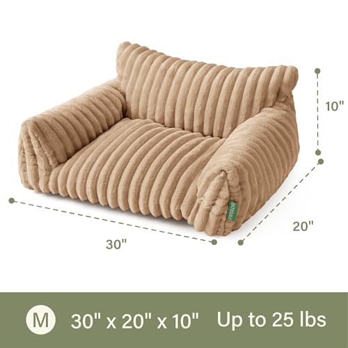 Cute Couch Bed for Pets (30.0"L x 20.0"W x 10.0"Th / Beige)