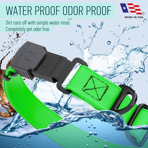 Biothane Waterproof Dog Collar with Herm Sprenger Stainless Steel Quick Release Buckle (W 3/4" x L 12"-19" / Tropical Green)