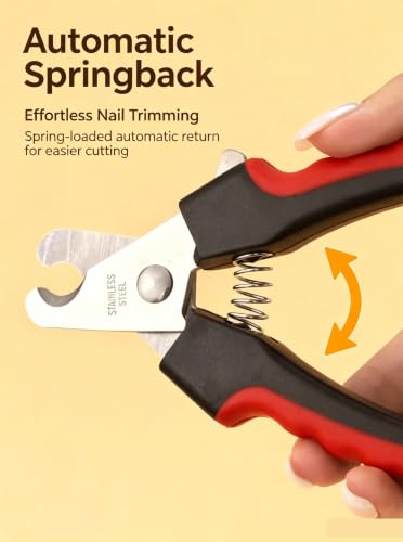 Pet Nail Clippers with Safety Guard (Red)