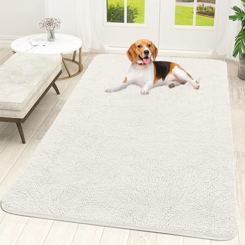 Dog Door Mat for Muddy Paws 59x35 (Ivory / 59" X 35")