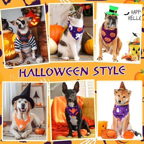100 Pcs Halloween Dog Bandanas Bulk (Halloween / 25.6 x 17.7 x 17.7 Inch)