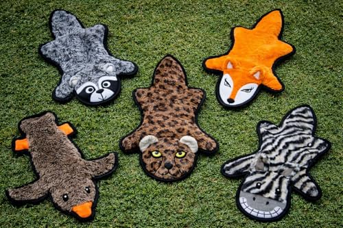 5 Pack Ultra Tough No Stuffing Squeaky Dog Toys for Large Dogs No Mess Interactive Durable Plush Chew Toy Indestructible Dog 6 Layers (5 Pack Strong Plushy Animal Pattern / Small to Medium)