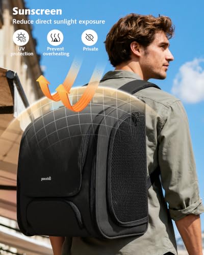 Cat Backpack Carrier (Black (Expandable) / 12.6"L x 10.2"W x 16.5"H)