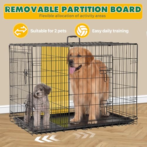 Dog Crate 36 Inch Medium Dog Cage Foldable Indoor Outdoor Pet Kennel (36.0"L x 22.6"W x 24.2"H)