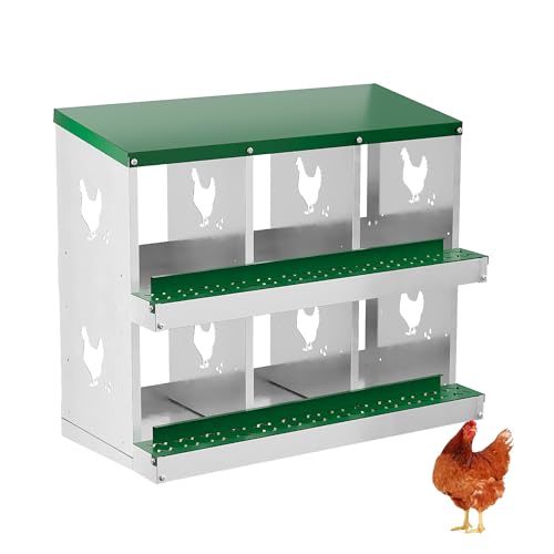 6 Hole Chicken Nesting Box with Roll Out Egg Tray
