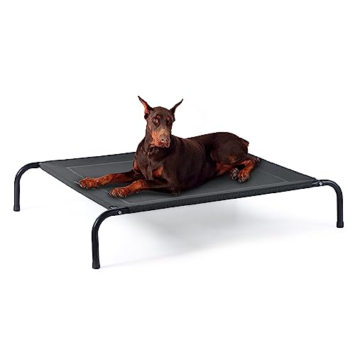 Outdoor Elevated Cooling XL Dog Bed for Extra Large Dog (Black / 54"L x 35.4"W x 8"Th)