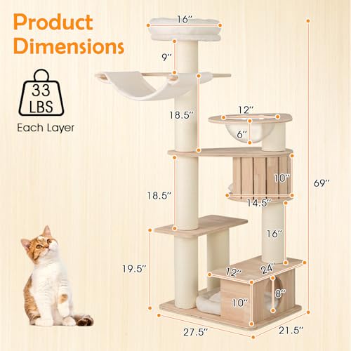 69” Tall Cat Tree (69 Inch)