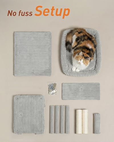 22.8" Cat Tree for Large Cat (Light Gray)