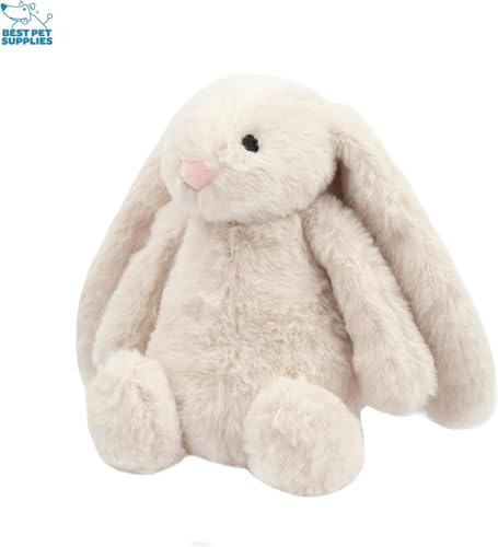 Bunny Buddy Squeaky Plush Dog Toy (Bunny (Beige, Gray) / Large)