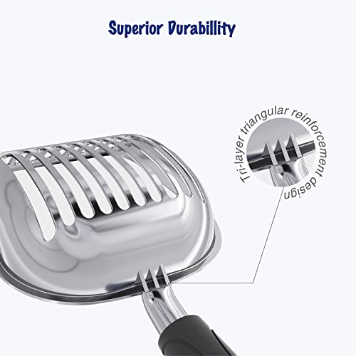 Cat Litter Scoop (Small / POLISHED Aluminum \ #06 Black Handle)