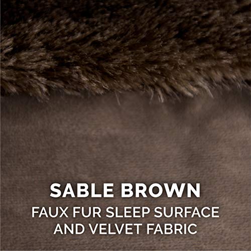 Cooling Gel Dog Bed for Large Dogs w (Jumbo Plus / (Plush & Velvet) Sable Brown)