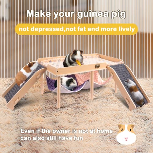 Enlarged Guinea Pig Hammock with Platform and Stairs (Hammock with 2 ramps)
