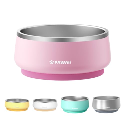Dog Bowl 34 oz Stainless Steel Food and Water Bowl (34oz / Sakura Pink)