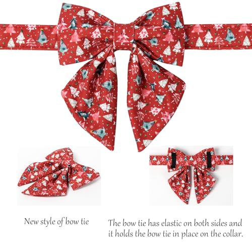 Christmas Dog Collar with Sailor Bow (Small (Pack of 1) / Xmas Tree(Sailor Bow))