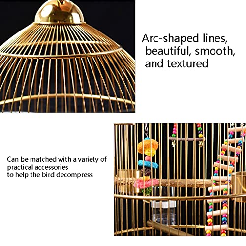 Cage Luxury European Style Large Stainless Steel Bird Cage Round Cage Parrot Bird Cage for Medium and Large Birds Or Hotel Decoration Bird Cageb