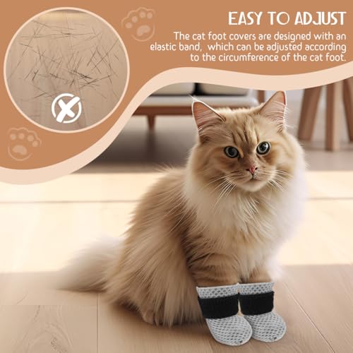 4pcs Cat Foot Covers (Grey / 10X9X0.5CM)