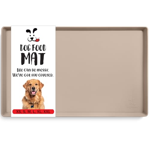 Non Slip Silicone Food Mat for Dogs (XX-Large: 32" x 24" / Taupe)