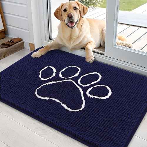 Dog Door Mat for Muddy Paws 35x24 (Navy Blue / 35" X 24")