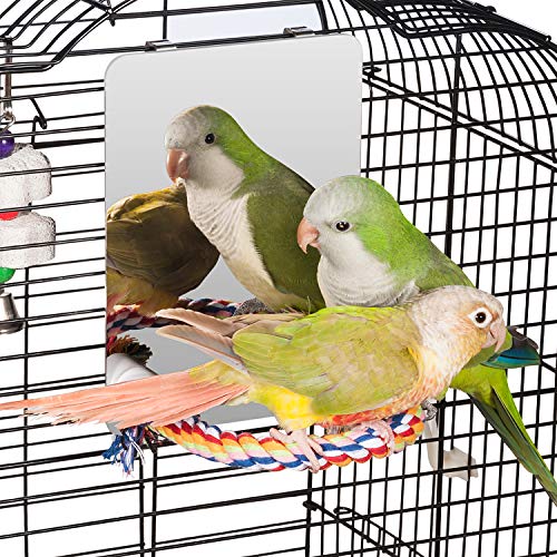 7" Bird Mirror with Rope Perch (Medium)