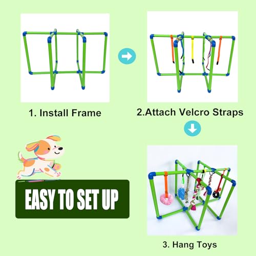 Puppy Play Gym with 9 Hanging Toys for Small Dogs to Keep Them Busy