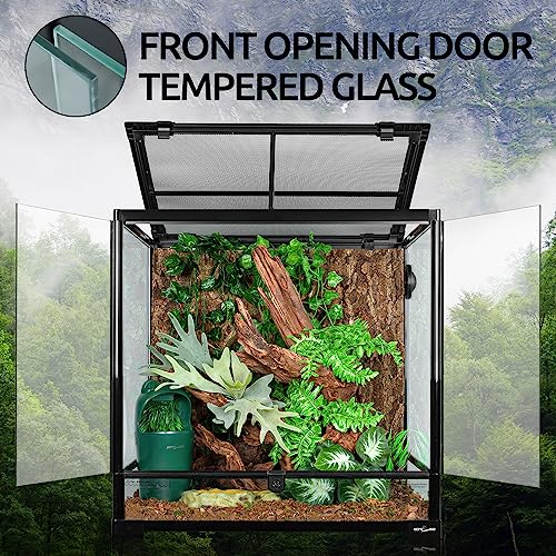 REPTIZOO 60 Gallon Glass Reptile Tank (24" x 24" x 24")